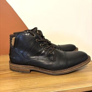 Bull Boxer Holten Leather Boots Men’s 7 Black Lace Up Zip Chukka Handcrafted